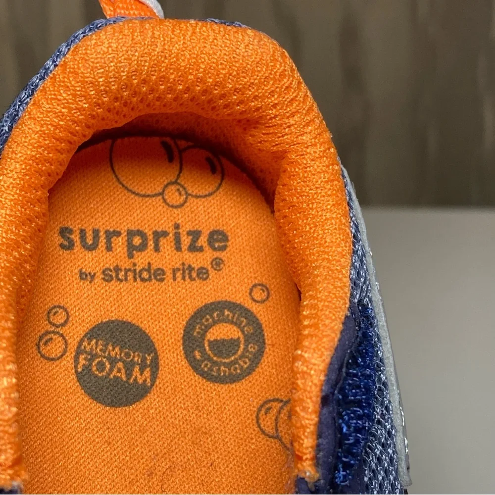 Surprize by Stride Rite Navy Rush Baby Boy 3M Brand New Blue Gray Orange